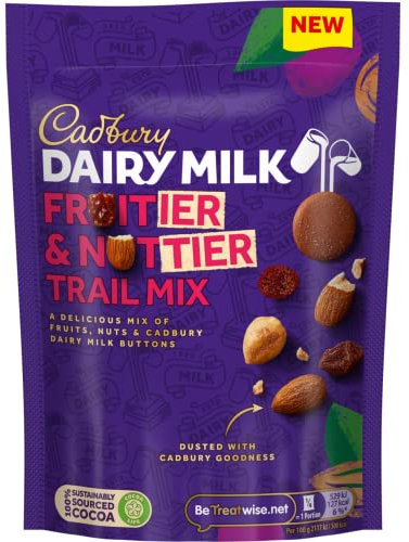 Cadbury Dairy Milk Fruitier & Nuttier Trail Mix, a Delicious Mix of Fruits, Nuts & Cadbury Dairy Milk Buttons, 100 g (Pack of 1)
