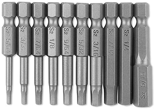 Bestgle hex sechskant bits set 50mm 10 stück innensechskant schraubenzieher 1/4 sechskantschaft magnetisch länge elektrische schraubendrehersatz werkzeuge reparatur set