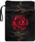 Poceacles Buchhülle mit rotem Rosen-Motiv, bedruckt, Polyester, mit Reißverschluss, für Hardcover, Taschenbuch, Schutzhülle mit Reißverschluss für Buchliebhaber