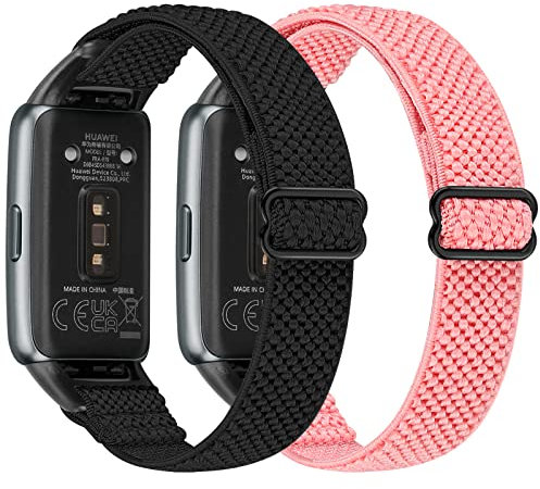 YCHDDER Elastisches Nylon Armband kompatibel mit Huawei Band 6/Huawei Band 6 Pro/Honor Band 7 Armband,Verstellbare Aatmungsaktive Sport Ersatzarmband für Herren Damen