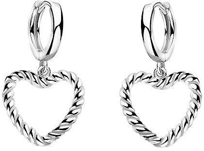 SOFIA MILANI - Damen Ohrringe 925 Silber - Gedrehtes Herz Ohrhänger - E2090