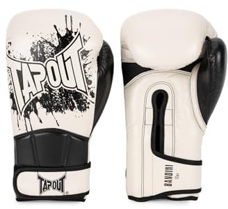 Tapout Boxhandschuhe aus Leder (1 Paar) Bandini, Ecru/Black, 14 oz, 960007