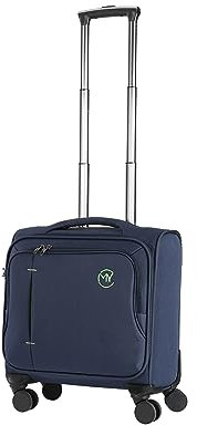 RMW Laptop Bag with Wheels Lightweight Pilot Case Mens Carry On Suitcase Travel Laptop Case Rolling Briefcase Women Computer Trolley Overnight Luggage Cabin Bag for Trip Business (Navy)