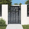 Festnight Puerta de Jardín Metalica Cancela de Valla Barrera de Jardín Puerta de Valla de Jardín Entrada Exterior de Acero Inoxidable, Robusta y Duradera, Gris Antracita Diseño Bambú 105x130 cm