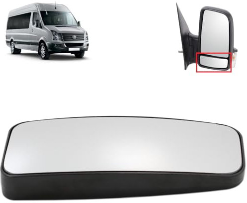 BIAREN Wing Mirror Lower Glass Right Non-Heated For Mercedes Sprinter Volkswagen VW Crafter 2006-2018 A0028112033 2E1857588A 28112033, Wing Mirror Glass + Back Plate