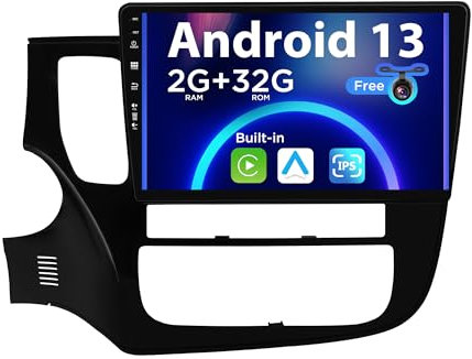 SXAUTO Android 14 IPS Autoradio für Mitsubishi Outlander (2012-2018) - Eingebaut CarPlay/Android Auto - Rückfahrkamera KOSTENLOS - 2G+32G - Lenkradsteuerung DAB Fast-Boot WiFi - 2 Din 10.1 Zoll