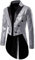 FeMereina Herren Pailletten Frack Schwalbenschwanz Anzug Jacke Smoking Kleid Mantel Slim Fit Frack Kleid Mantel Schwalbenschwanz Abendessen Party Hochzeit Blazer Anzug Jacke, Silber #2, XL