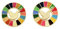 BaronHong Brosche mit Zielen für nachhaltige Entwicklung, Anstecknadel der Vereinten Nationen für SDGs, Regenbogen-Anstecknadel, Emaille-Anstecknadel-Dekoration (2er-Pack, M)