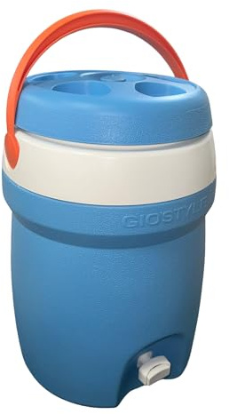 Briconess.com Bottiglia da campeggio thermos 10 Lt con rubinetto e tappo a vassoio porta bicchieri Giostyle
