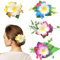 HIFOT 4 Pièces Hawaii Barrette Fleur Pince Cheveux Femme, été Grosse Barettes Cheveux Fille, Frangipanier Pince Crocodile Cheveux, Accessoires de Coiffure Pour la Plage La FêTe le Mariage