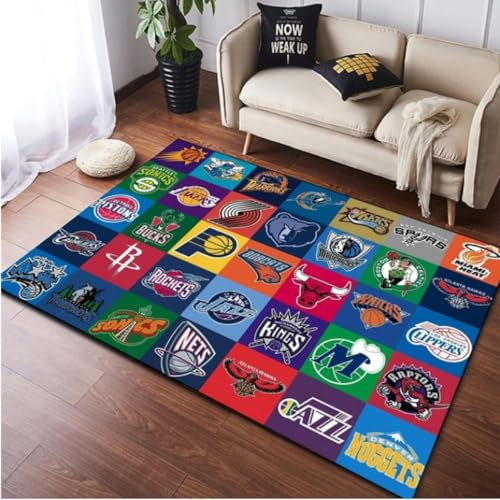 Tapis de zone de série NBA – tapis de logo de l'équipe de basket-ball pour les tapis de décoration de la maison de la chambre des garçons 60 x 90 cm