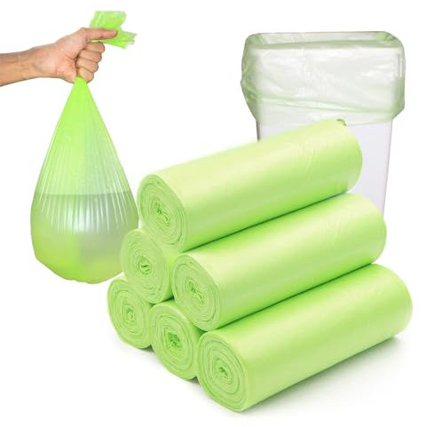Bolsas de basura orgánicas, 10 litros x 120-2,6 gal, bolsas de basura orgánicas compostables, bolsas de papel para cocina, oficina, salón, robustas y respetuosas con el medio ambiente (45 x 50 cm)