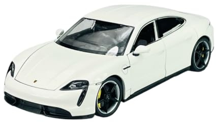 Welly Porsche Taycan Turbo S Weiss 1/24 Metall Modell Auto Die Cast Neu im Kasten
