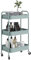 HOMCOM Carrito Auxiliar con Ruedas Carrito de Almacenamiento con 3 Cestas y Marco de Acero para Salón Dormitorio Oficina Cocina 45x30,6x79 cm Azul Claro