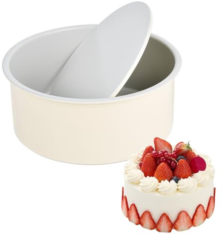 Guowall 6 inch Cake tin, Round Cake Pan with Loose Base, Baking Pan, Double Coated, Cream