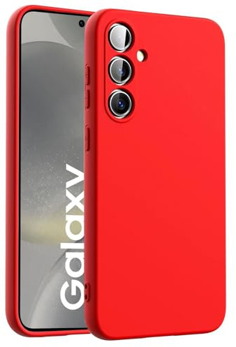 CoolGadget Schutzhülle TPU für Samsung Galaxy S24 Plus, Silikonhülle, stoßfest, Kratzfest, kabelloses Laden, weiche Innenseite, Rot