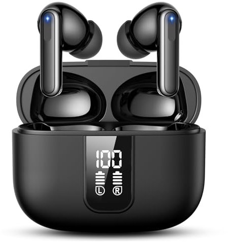 Bluetooth Kopfhörer, In Ear Kopfhörer mit Noise Cancelling, Kopfhörer Kabellos Bluetooth 5.3, Kabellose Kopfhörer für iPhone Android, Wireless Earbuds, 50 STD Akkulaufzeit, Wasserfest, Tiefer Bass