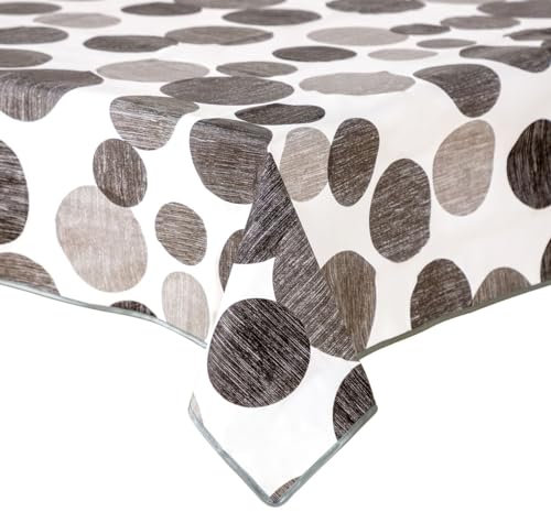 texpot Wachstuch 160 cm rund mit Kreise abwaschbar mit Saum Polyester Gartentischdecke