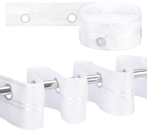 NBEADS 20m Ösenband für Vorhänge, 7.9cm Breit Polyester-Ösen-Vorhangband Ösenband Mit Flachem Rand Weiß Mit Eisenloch Vorhangband Für Perforierte Vorhänge Kopfteil DIY-Dekoration