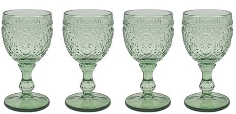 Lesser & Pavey Green Wine Glass Set of 4 | Lovely Gift for Women & Men | Designed by Elements | Luxury Wine Glass for Every Occasions