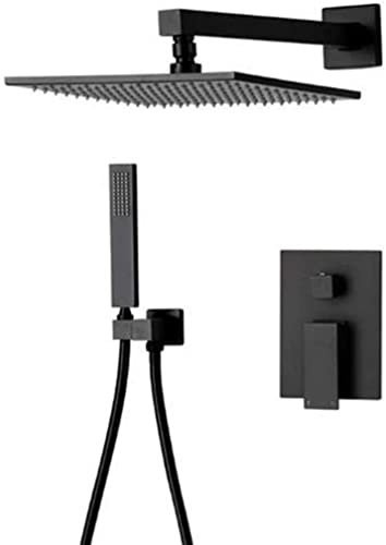 Generisch (de:Duschsystem, wandmontiertes Badezimmer-Duschset aus mattschwarzem Messing mit 8-12)