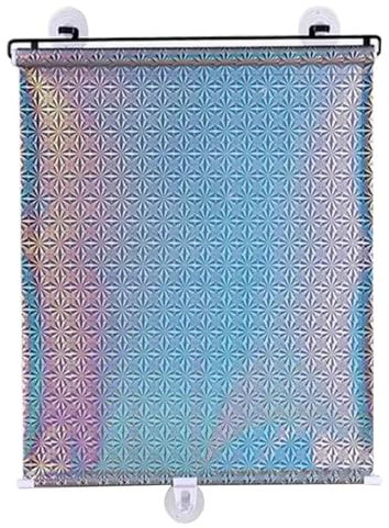 haiyusm Sunshade blinds roller suction cup blackout window screen sun blocker shutters Curtains for travel patio door Living Kitchen Office Car Black(Silver-40×125cm)