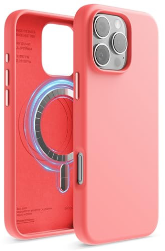 elago Cover Magnetica in Silicone Compatibile con iPhone 16 Pro Max Cover 6.9 pollici Compatibile con tutti gli accessori MagSafe - Magneti Integrati, Silicone a Presa Morbida, Antiurto (Rosa)