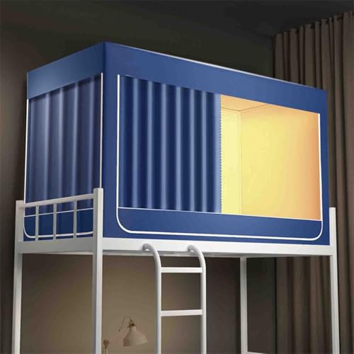 JUSHZ Mosquitera Cama Mosquito Net Mosquitero Malla Corredera Cortina De Cama Opaca Dormitorio De Estudiantes Litera Superior Litera Inferior (90x190x110cm,Cyan)