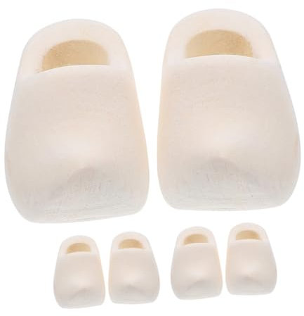 NUOBESTY 3paare Mini Holzschuhe Unlackierte Klompen Für Puppenhaus-dekoration Holzschuh Modell-zubehör Für Kreative Bastelprojekte Und Miniatur-szenen
