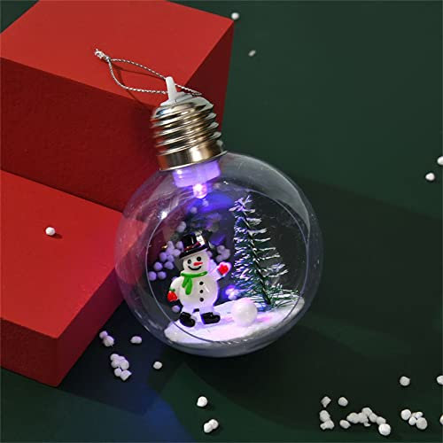 Thun Natale Offerte Lampo 2024 Per la festa di Natale Palla con decorazioni a LED adatte Ornamenti Natale Ornamenti trasparenti Palline Decorazione Plastica e decorazioni e Decorazioni (B, One Size)