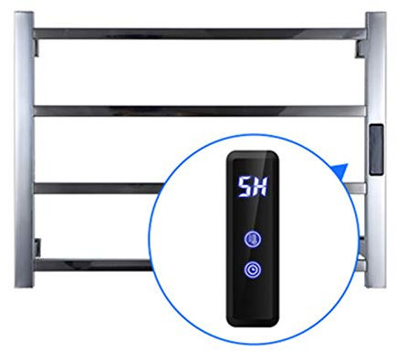 QRXALISA Scaldasalviette Elettrico, con regolatore, scaldasalviette Elettrico per Bagno, 4 Barre, Scala elettrica, Acciaio Inossidabile 304, scaldasalviette Elettrico per Bagno, Spina, scal