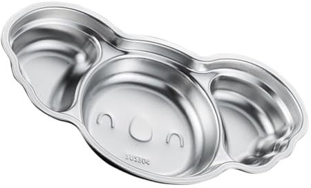 ibasenice Geteilter Edelstahlteller Mit Fächern Für Junge Mädchen Abendessen Essensserviertablett Aus Robustem Edelstahl Für Einfaches Portionieren Und Reinigung Spülmaschine