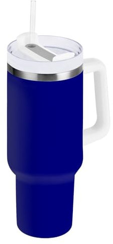 ODAWA Gobelet portable bleu marine de 887 ml avec poignée pour voiture