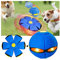 Pet Toy Flying Saucer, Decompression Deformation Foot Stomp Light-Emitting Venting Stomp Ball for Dogs & Cats (Blue, 3 Lights)