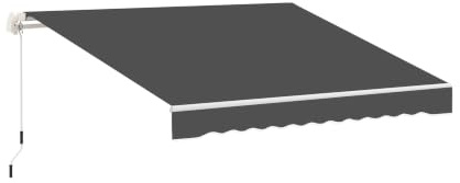 Outsunny Ersatzstoff Markise - Lambrequin Weiche Wellen - Polyester High Density 280 g/m² Anti-UV ABM. 2,82L x 2,4l (Auszug) m grau