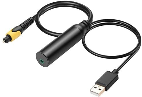 CERRXIAN Analog 3.5mm AUX to Digital Coaxial S/PDIF Audio Cable,3.5mm Female to S/PDIF Coaxial Digital To Analog Sound Conversion Cable With USB Power cord