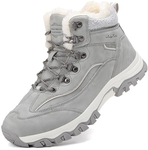 ARRIGO BELLO Damen Winterstiefel Winterschuhe Stiefel Stiefelette Gefütterte Schneestiefel Arbeitsschuhe Arbeitsstiefel Arbeiten Wandern Boots Draussen 36-41 (5071Grau, 39)