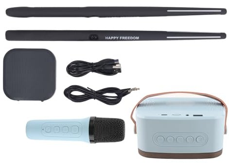 Kit de tambour à tambour à air électrique Ensemble de tambour virtuel portable avec pilons d'instruments de musique pour adultes pour enfants batteurs de tambours débutants (Noir)