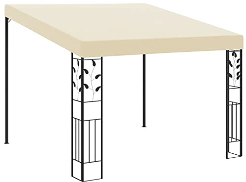 Qnhdfrt Gartenpavillon 3x3x2,5 m Cremeweiß Robuster Wandanbau-Pavillon aus Stahl und Polyester für Garten Balkon und Outdoor-Aktivitäten