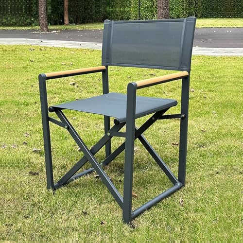 Tragbarer Regiestuhl aus Aluminium – leichter Klappstuhl für den Außen- und Innenbereich, perfekt für Wohnzimmer, Terrasse, Hinterhof, Picknick und Balkonaktivitäten