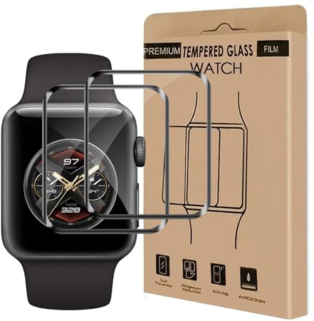 Cable Leader Schutzfolie für Panzerglas für Apple Watch Series 4/5/6/se/se2/se3 (44mm), 2 Stück Anti-Bläschen Schutzglas, Sensitive Touch, Kratzfest, Ultra-Klar Apple Watch 44mm Displayschutzfolie