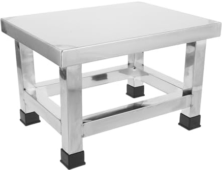 Healvian Tabouret Utilitaire en Acier Inoxydable Antidérapant, Compact et Empilable, Cuisine et Salle de Bain, Design Moderne pour Seniors