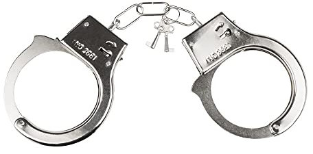 Boland 64482 - Handfessel silber, Polizei-Kostüm-Accessoire, Karneval, Fasching