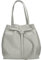 Freyday Damen Echtleder Shopper mit Innentasche in vielen Farben Schultertasche Henkeltasche HS01 (Grau)