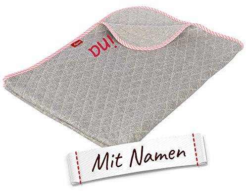 Sigikid Babydecke Hase Baby Edition, mit Namen Bestickt, personalisiert mit Wunschname/Wunschtext, Geschenk zur Geburt, Babyparty, Taufe, Taufgeschenk, Einschlagdecke