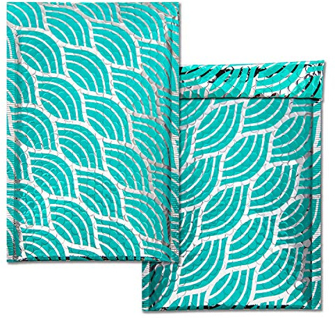 Yomuse 25pcs Padded Envelopes, 180mm x 260mm (7.1x10.2 Inch) Ripple Poly Bubble Mailers Self Seal, Waterproof Postal Bags for Mailing/Packaging (Teal)