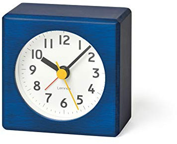 Lemnos Wecker Analog Ohne Ticken - Reisewecker in Japanischer Qualität Aus Holz Gefertigt - Batteriebetrieben - Farbe Blau