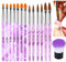EBANKU UV Gel Nagelpinsel Set, Nailart Tipps Builder Pinsel Nagellackierpinsel Stift Nailart Staubentfernungspinsel Puder Nagelkunst Design für Frauen und Mädchen (14 PCS)