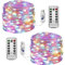 Fairy Lights Waterproof, 2 Pack 12m/39ft 120 LEDs String Lights USB Plug in, 8 Modes Remote Timer Indoor/Outdoor Copper Wire Lights for Bedroom, Wedding, Party, Christmas Decorations (Multi-Coloured)