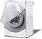 AlaSou Coprilavatrice da Esterno Copertura Impermeabile, Telo Proteggi Lavatrice Coprilavatrice Carica Frontale Impermeabile con Cerniera Pre-Windows Design(L,White Lattice)